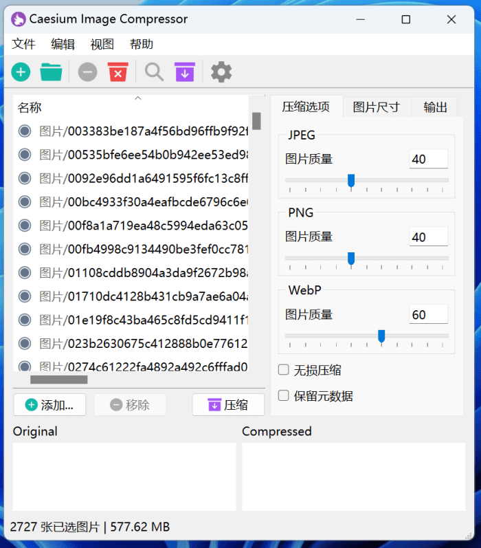 利用Caesium免费开源图片批量压缩软件减轻图片体积-图片3