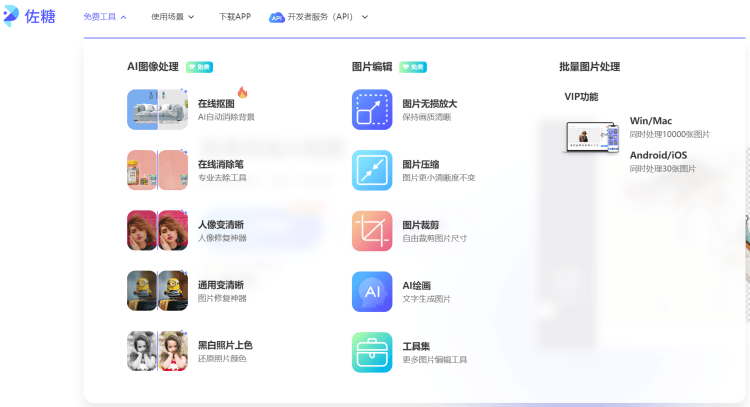 佐糖AI智能图像处理工具 – 在线免费图片去水印 抠图去背景及编辑-图片2