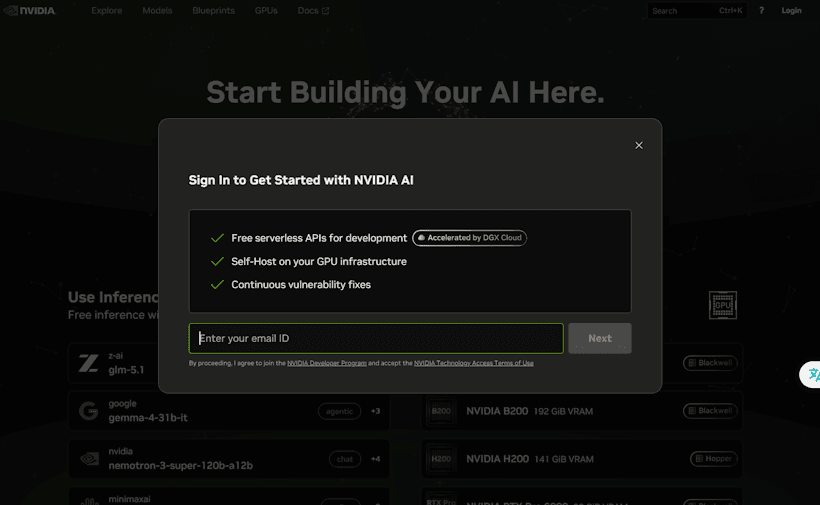 实战申请NVIDIA英伟达免费1年AI 模型 API KEY图文全过程